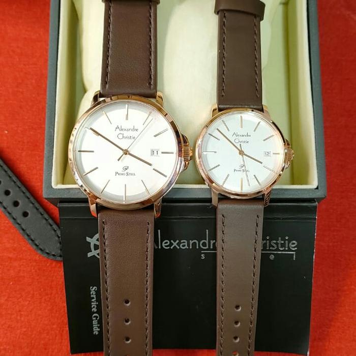 Jam Couple ORIGINAL Alexandre Christie AC 1032 MD Stainless