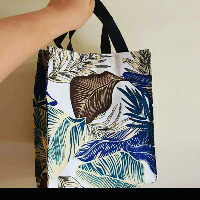 Tas totebag furing bahan kanvas motif pesanan custom