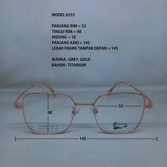 FRAME KACAMATA 6333 TITANIUM PRIA WANITA