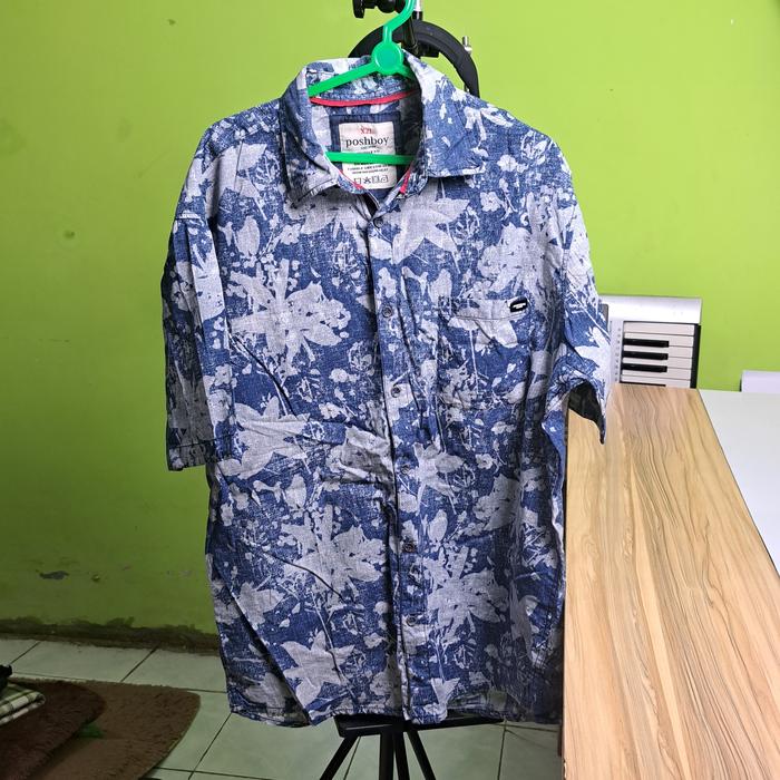 kemeja poshboy original xxl biru preloved thrifting