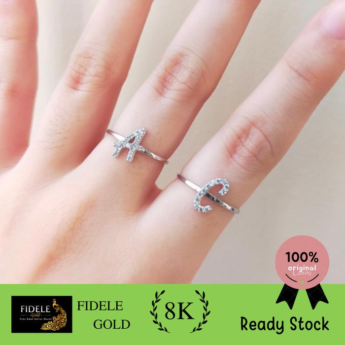 Cincin Huruf Emas Alphastar UBS huruf A