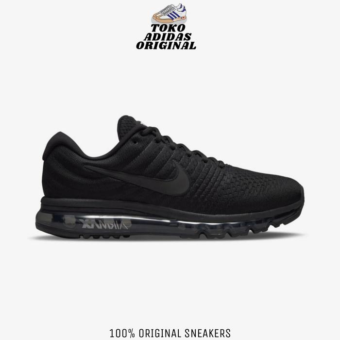 SEPATU SPORT PRIA NIKE AIR MAX 2017 TRIPLE BLACK ORIGINAL BNIB RESMI