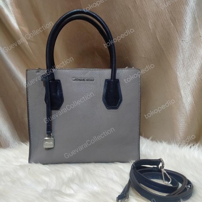 tas mk mercer abu putih kulit seken tote bag preloved