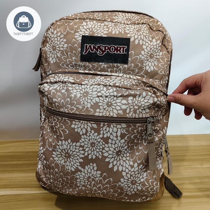 Tas Ransel Jansport Khaki Floral Backpack Preloved