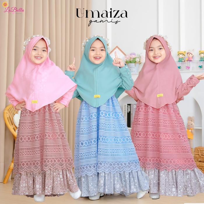 Gamis Anak Perempuan Rayon Twill Motif Cantik Umaiza Labella