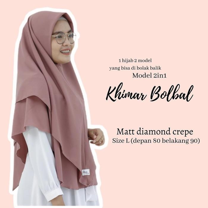 Arsya Hijab KHIMAR SYAR'I SEGI EMPAT BOLAK BALIK Grey, Dark Grey, Lime, Cinamond, Coksu, Lilac, Soft