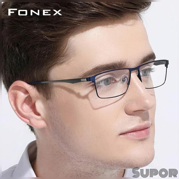 Supor Kacamata FF76 Titanium Full Frame Sports Kaca Mata Korea Minus Plus Frame Nyaman Keren Dan Spo