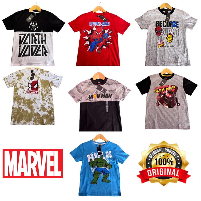 kaos anak marvel original Marvel 9-10 tahun
