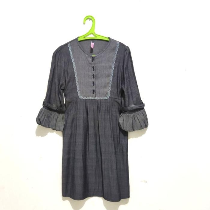 Dress anak perempuan bw 88 by buana abu size L ( 9-11 thn )