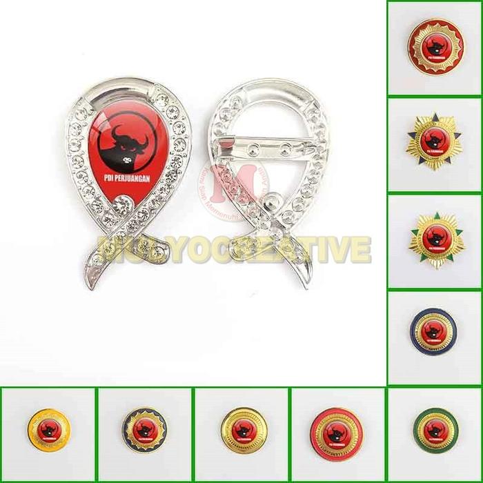 Pin PDIP Pin Bros Logo Partai PDI Perjuangan Model Premium