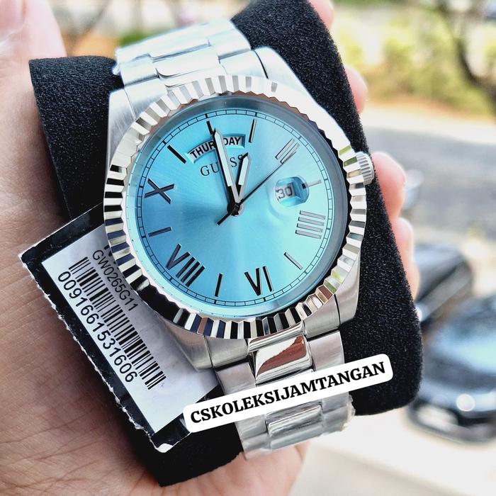 JAM TANGAN PRIA GUESS GW0265G11 SILVER CONNOISSEUR ORIGINAL BERGARANSI