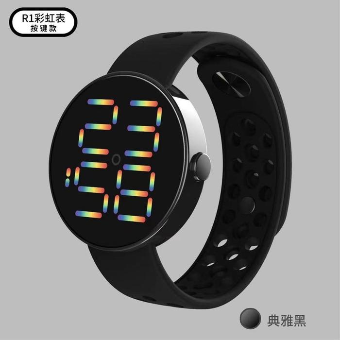 Smart Watch Jam Tangan Strap Karet Lcd Digital Fashion Pria Wanita