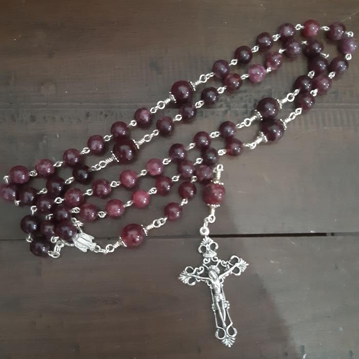 Rosario Batu Alam Red Garnet 8 mm