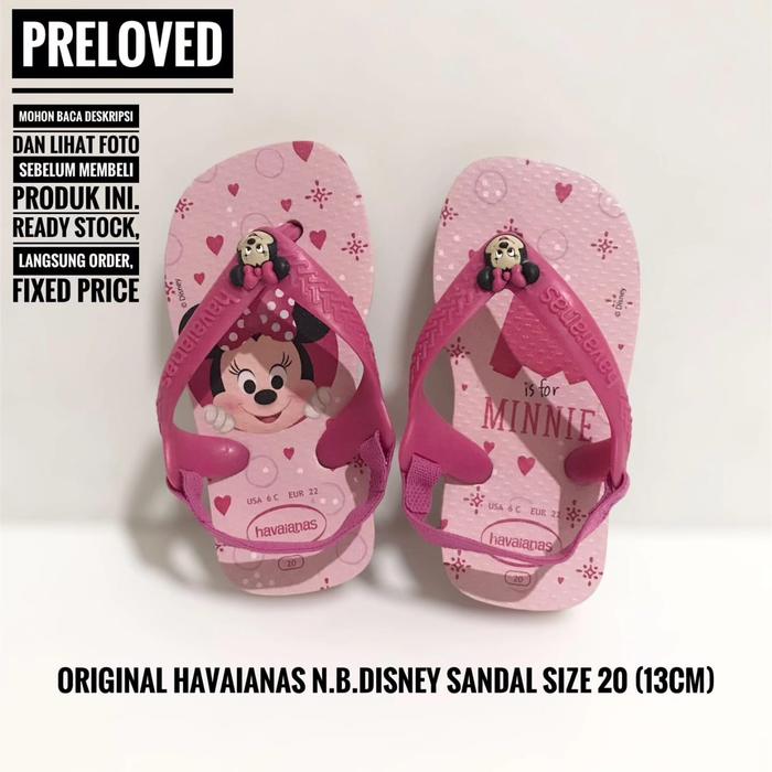 PRELOVED - ORIGINAL HAVAIANAS NB DISNEY MINNIE SANDAL ANAK SIZE 20