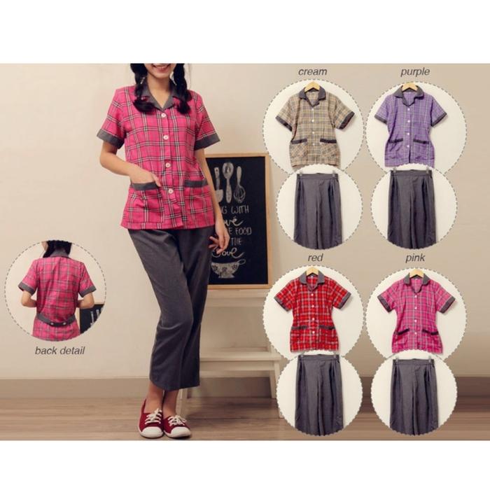 XXXL Jumbo 4L Baju Seragam Suster Babysitter Nanny Uniform ART Katun