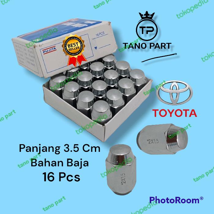 Mur Roda Racing Baut Lugnut Mobil Toyota Rush Sienta Bahan Baja 16 Pc