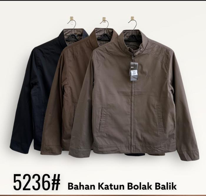 JAKET PRIA BOSS IMPORT MURAH BOLAK BALIK BAHAN KATUN ORIGINAL TERBARU