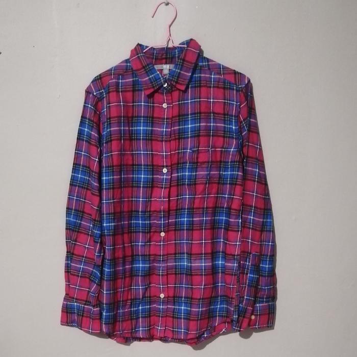 kemeja flanel uniqlo preloved