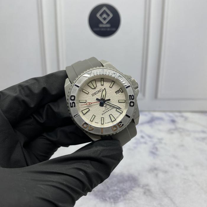 Jam Tangan Seiko Mod Samurai White Prospex NH35 Automatic Watch Rubber
