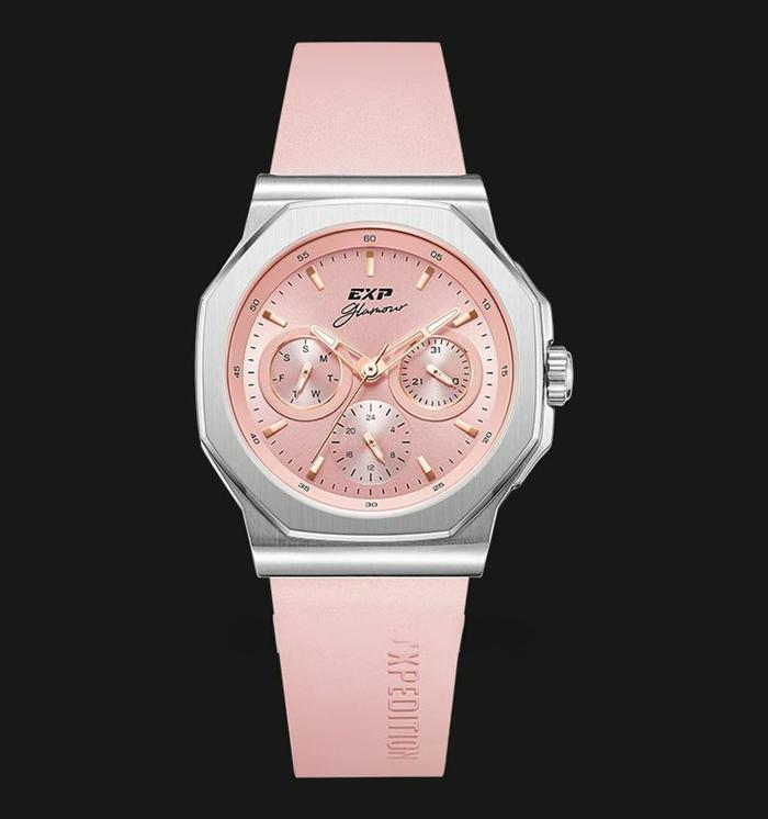 Expedition Ladies E 6816 BF RSSPN Glamour Pink Dial Pink Rubber Strap