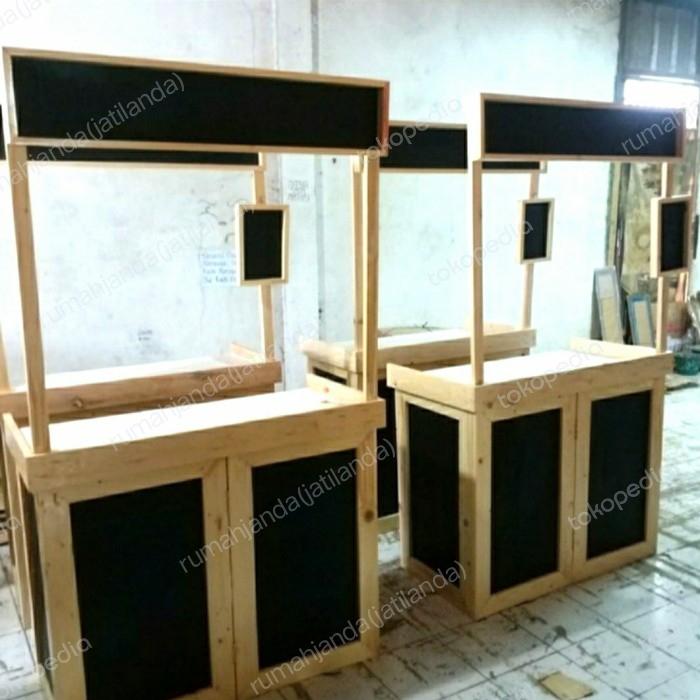 booth stand portable/booth minimalis/booth kayu jati belanda