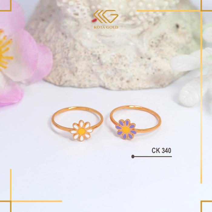Cincin Emas Bunga 6K dan 8K Gold Sunflower CK 340