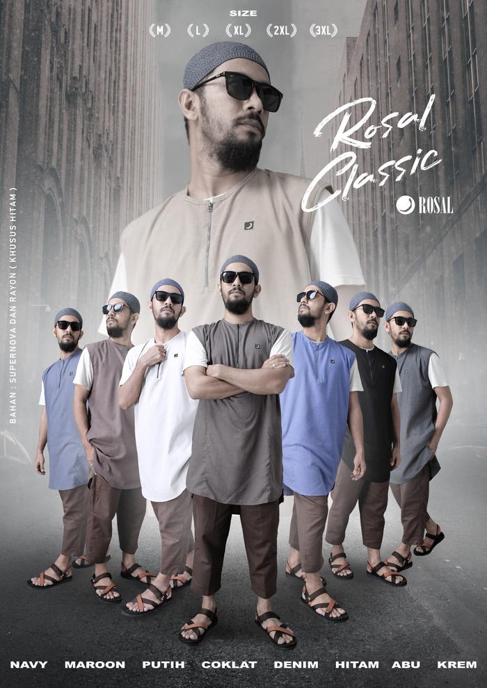 ROSAL CLASSIC rompi sholat shalat solat pakaian muslim pria kaos cowok