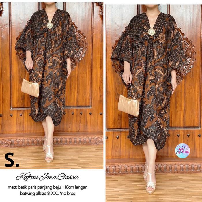 Baju Batik Wanita Kaftan Modern Dress Tunik Jw Cl 5 Paris -Mg