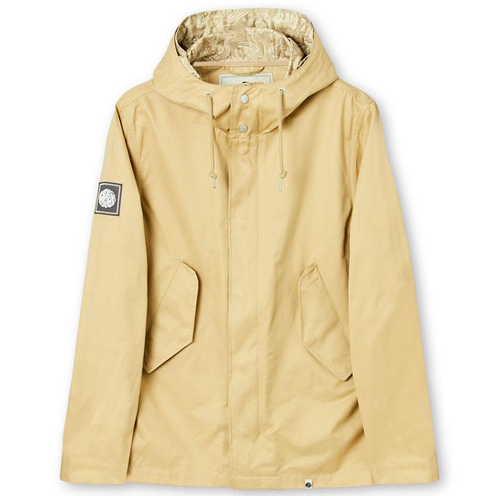 Pretty Green Cotton Zip Up Hooded Jacket Sand Original