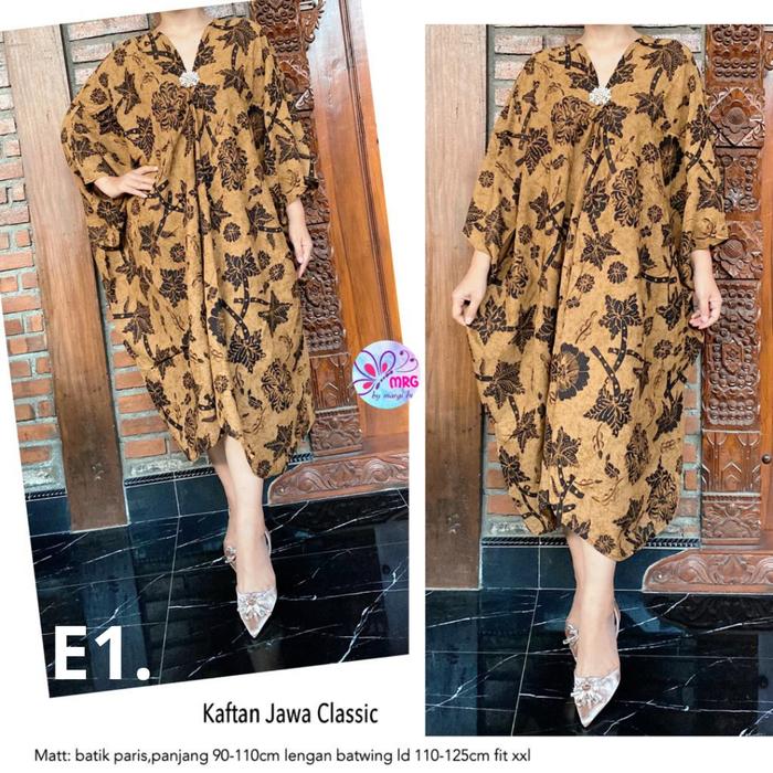 Baju Batik Wanita Kaftan Modern Dress Tunik Jw Cl 8 Paris -Mg