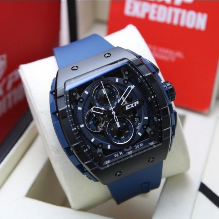 EXP 6782 E6782 E 6782 BLACK BLUE Dial White Pria Rubber ORIGINAL