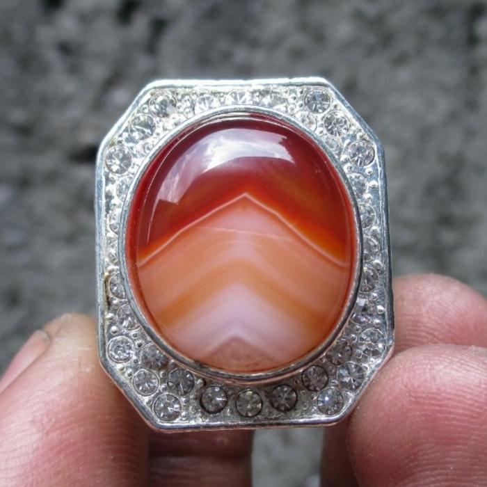 ASLI BATU AKIK JUNJUNG DERAJAT KRISTAL MULUS 1,8cm Ring.11