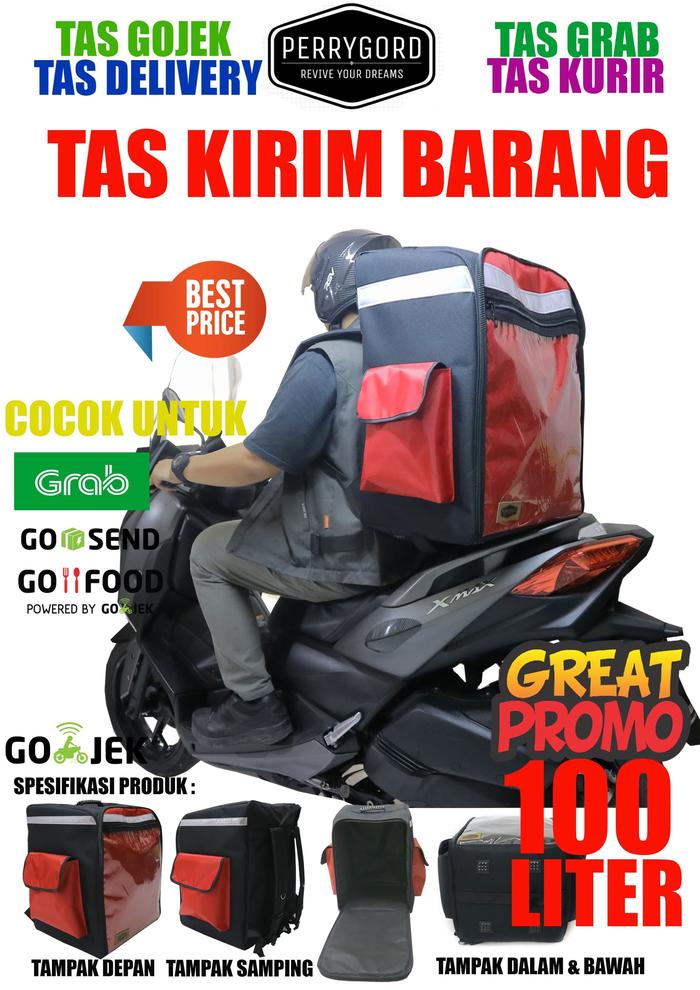 TAS KIRIM BARANG MAKANAN RINGAN SNACK 100 LITER MERAH ADA VIDEONYA