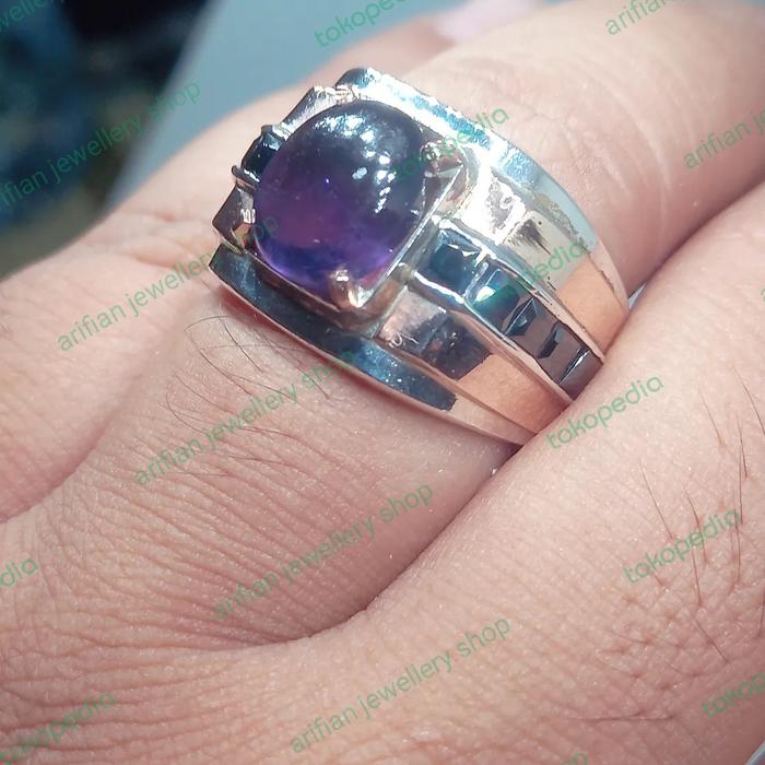Cincin Pria Kecubung Kalimantan Ring Perak Suasa