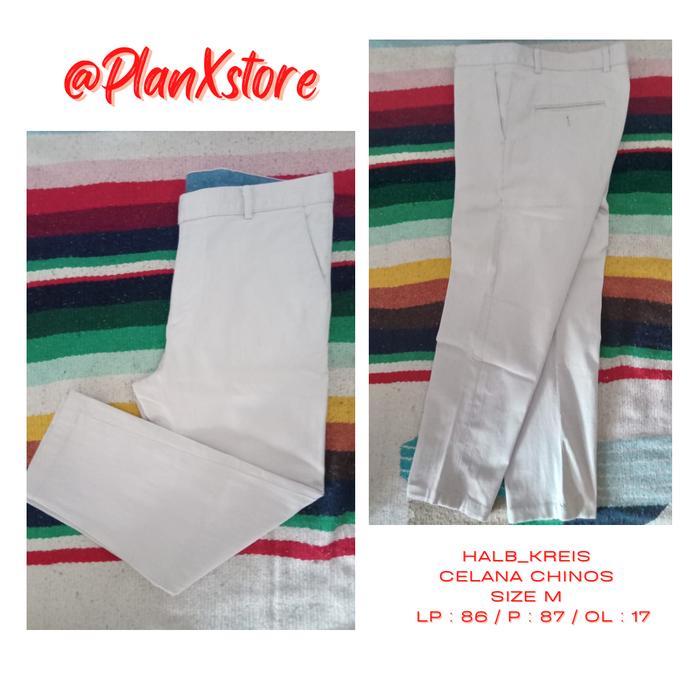 HALB_KREIS CELANA CHINOS WARNA KHAKIS SIZE M PRELOVED TERJANGKAU