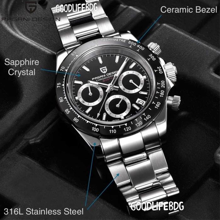 Pagani Design Daytona - Jam Homage Ceramic Sapphire Japan VK63 Chrono