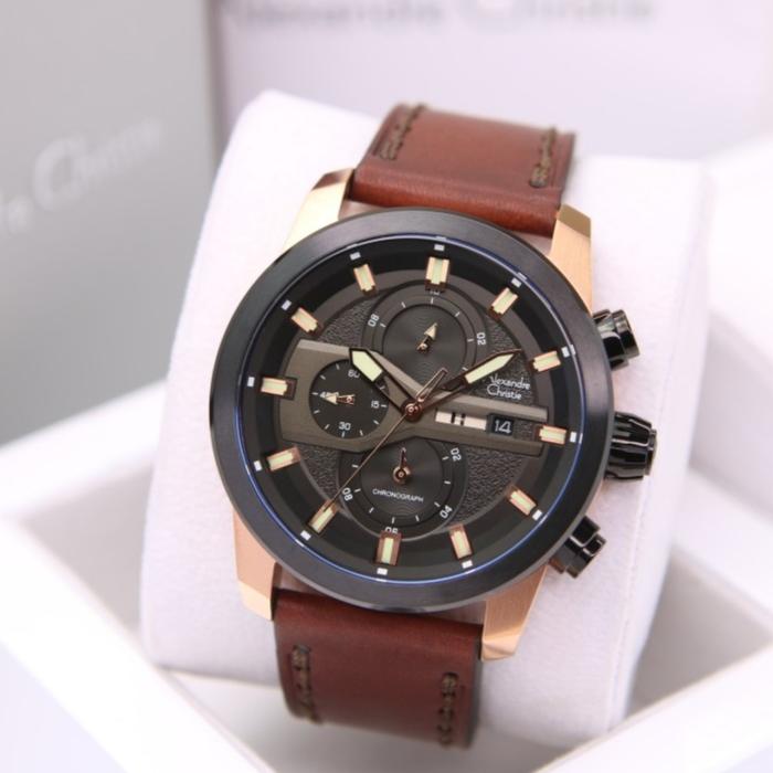 ALEXANDRE CHRISTIE AC 6559 ROSEGOLD BROWN AC6559 PRIA ORIGINAL,LEATHER