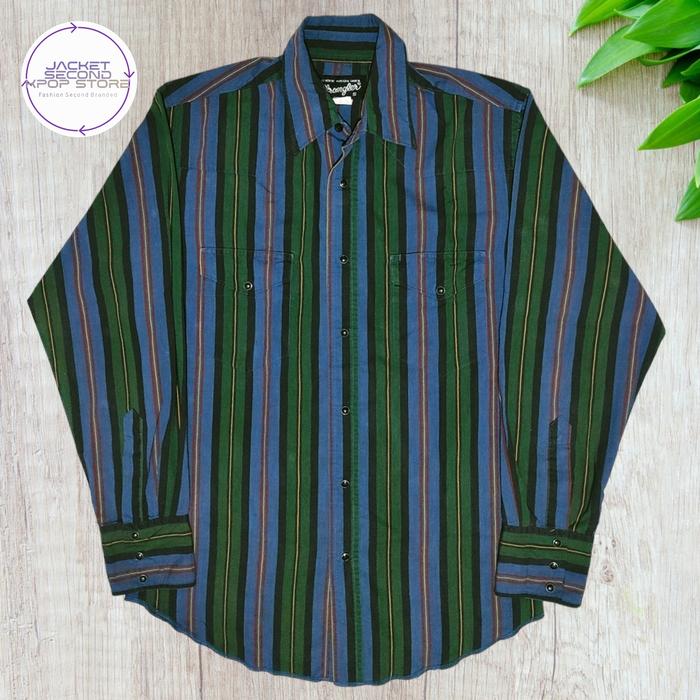 Kemeja Casual Button Second Branded Wrangler Western M a1