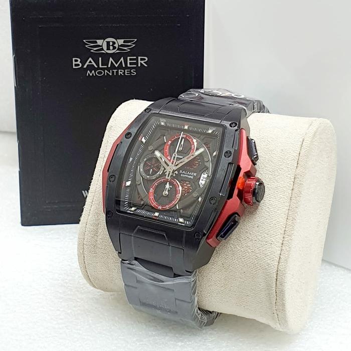 JAM TANGAN PRIA BALMER 8817 ORIGINAL - BALMER ORIGINAL WRN HITAM MERAH