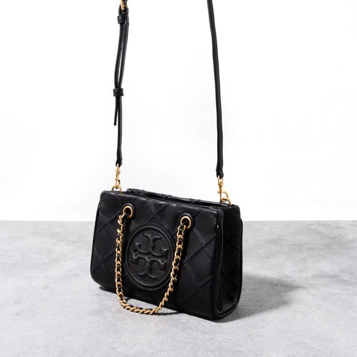 TORY BURCH Fleming soft mini tote bag leather black