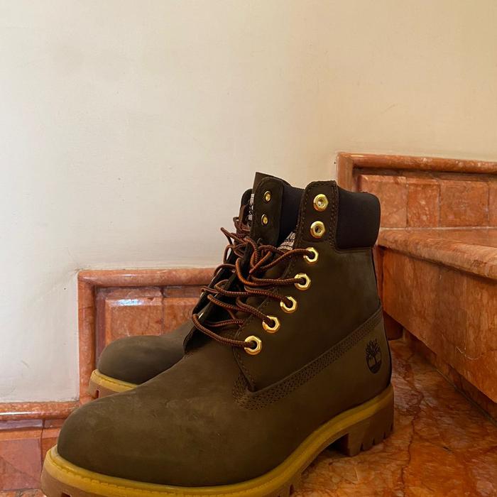 TIMBERLAND BOOTS MEN ORIGINAL DARK BROWN SIZE 7.5 WIDE