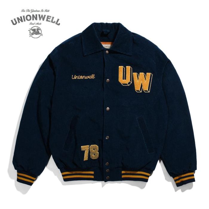 Unionwell Varsity Jacket Corduroy Sportsman Navy _Gratisongkir