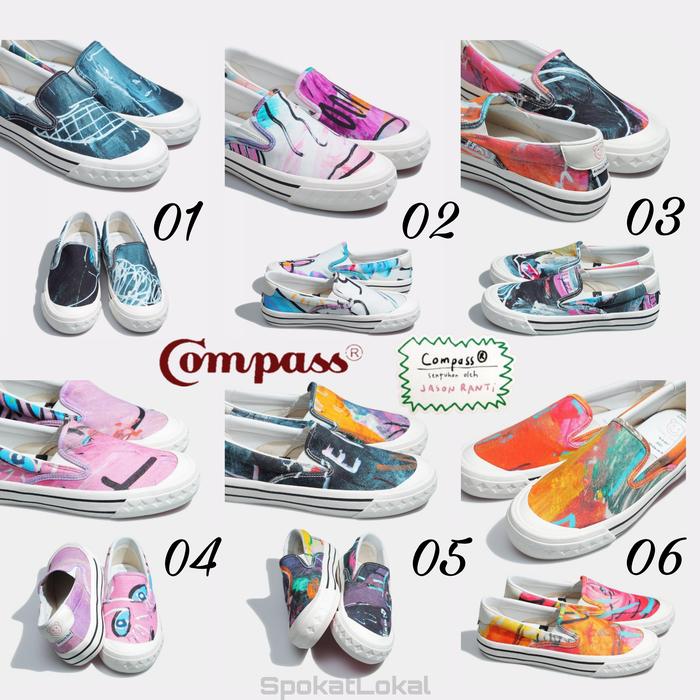 Sepatu Compass X Jason Ranti Slip on 35 36 37 38 39, 40 41 42 43 44