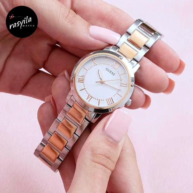 Jam Tangan Wanita Guess GW0404L3 Dawn Silver Stainless 2 Tone