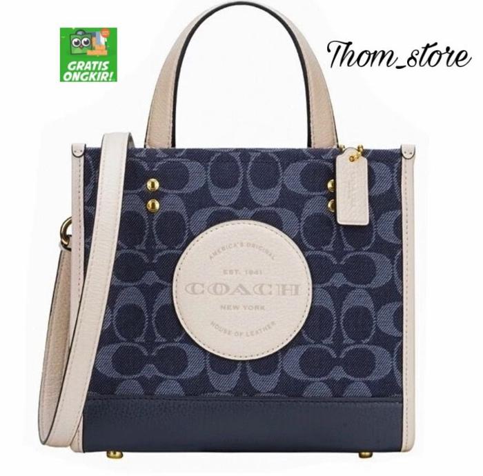 TAS WANITA COACH TOTE BAG HANDBAG SHOULDER BAG SIGNATURE DENIM ORIGINA