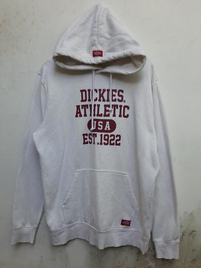 Hoodie Dickies warna Putih DICKIES ATHLETIC USA EST.1922 Ziphoodie