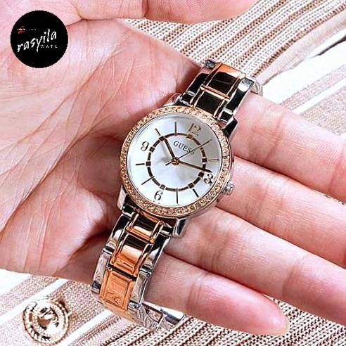 Jam Tangan Wanita Guess GW0468L5 Melody Silver Rosegold Stainless