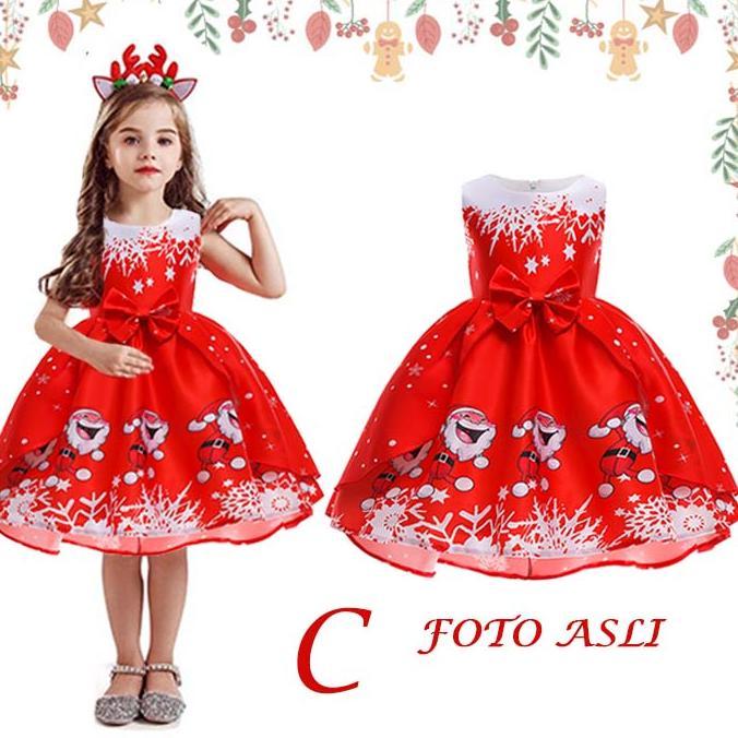 Dress Natal Anak Baju Natal Anak Perempuan Rok Natal Anak Gaun Natal