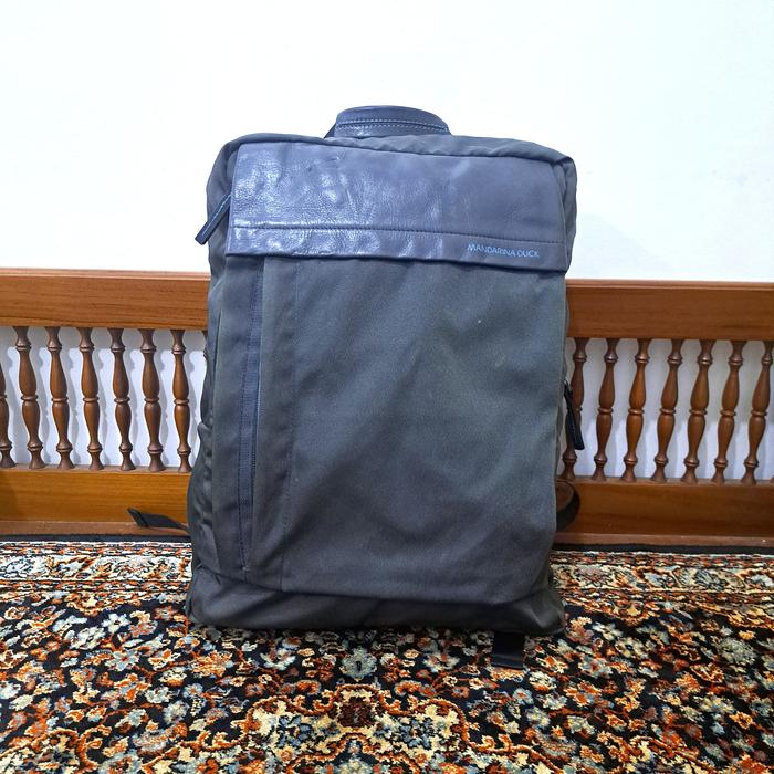 tas ransel mandarina duck mix kulit warna abu