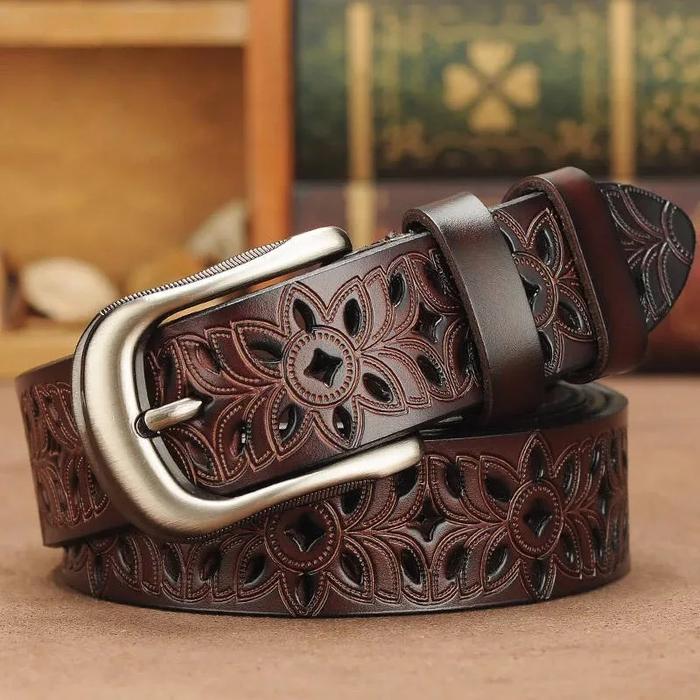 Leather Belts for Women Second Layer Cowskin Woman Belt Vintage Pin